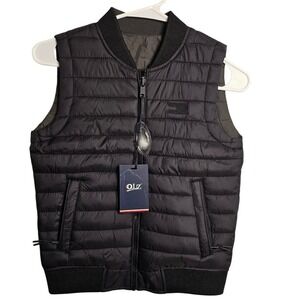 NASA Puffer Vest Black Full Zip Reversable Size 6 Youth NWT